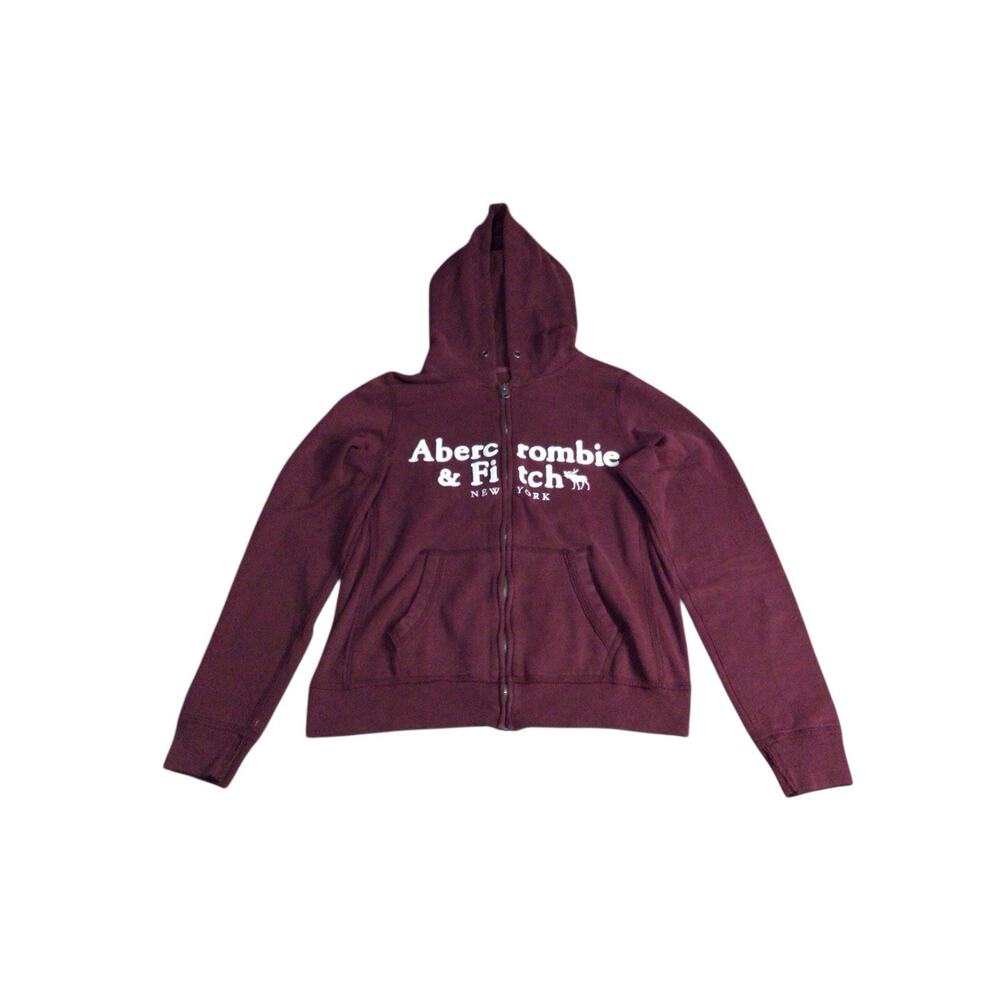 Abercrombie And Fitch Hooded Zip Up Sweatshirt Sz M Y2K Soft Fleece A&F Hoodie
